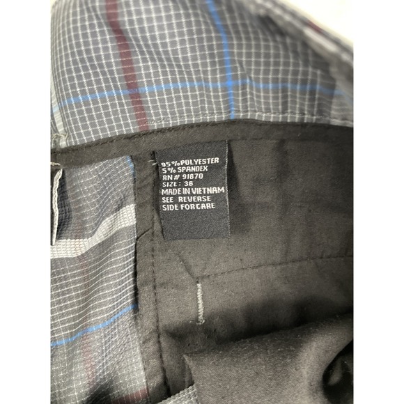 Pebble Beach Shorts Mens Tagged 36 Waist Gray Plaid Pattern Performance Golf - Picture 8 of 16